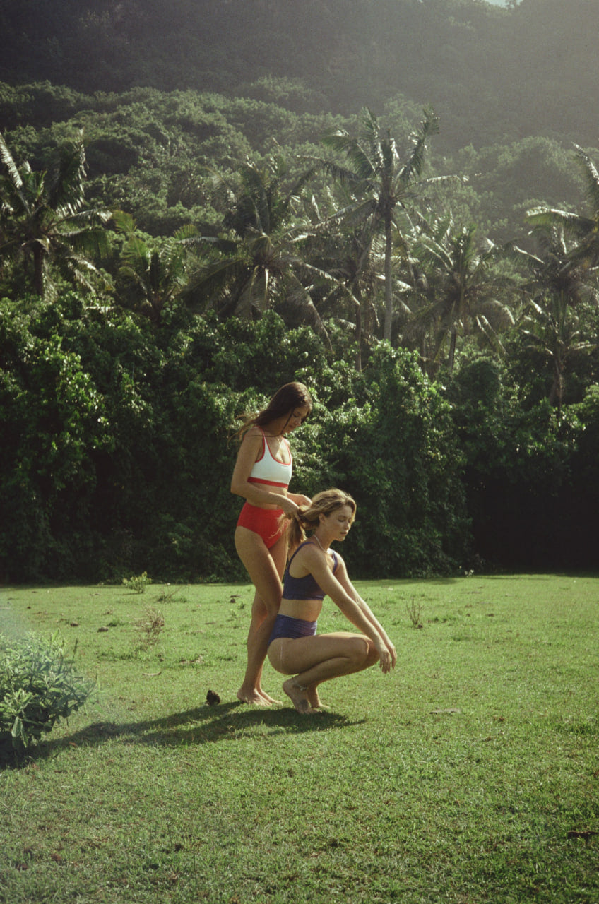 Livadia Reversible White & Red Bikini Bottoms