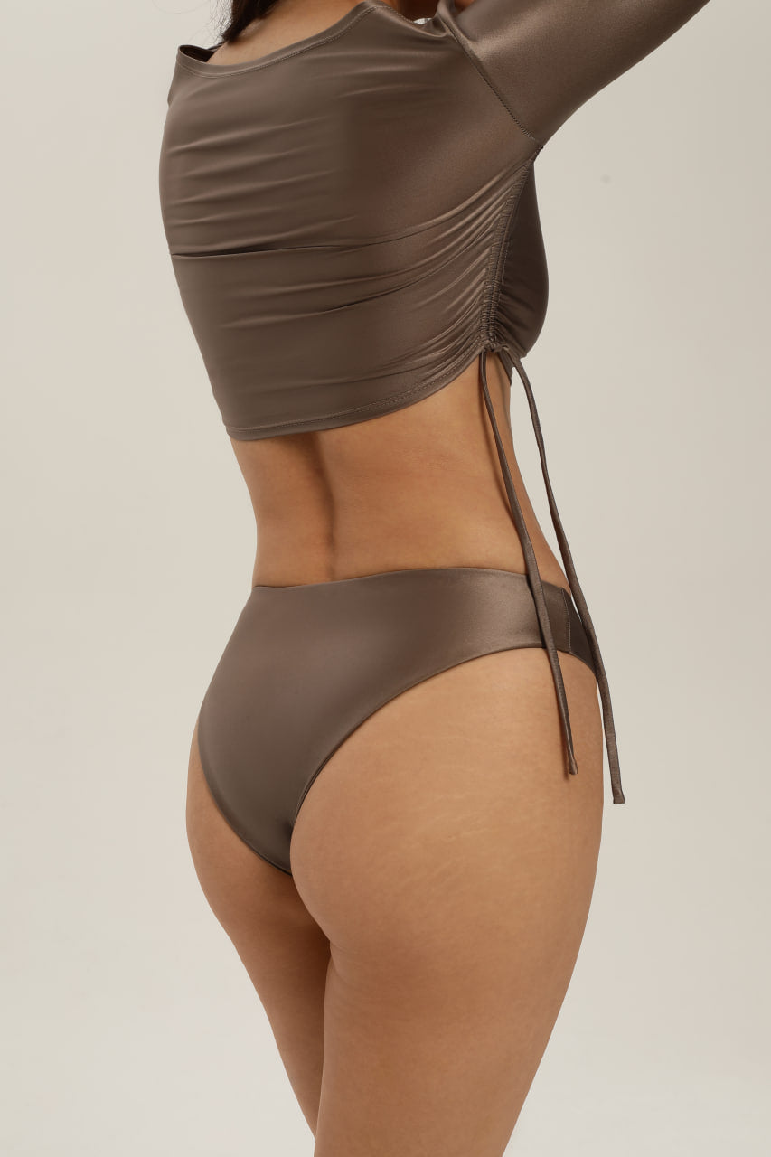 Coco Warm Taupe Long Sleeve Surf Top