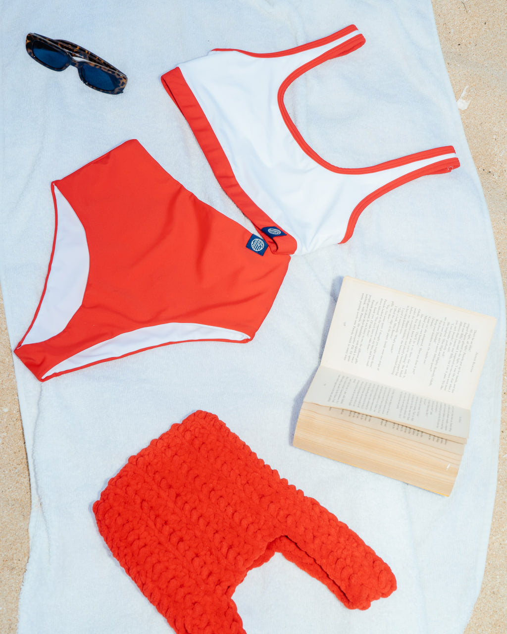 Livadia Reversible White & Red Bikini Bottoms