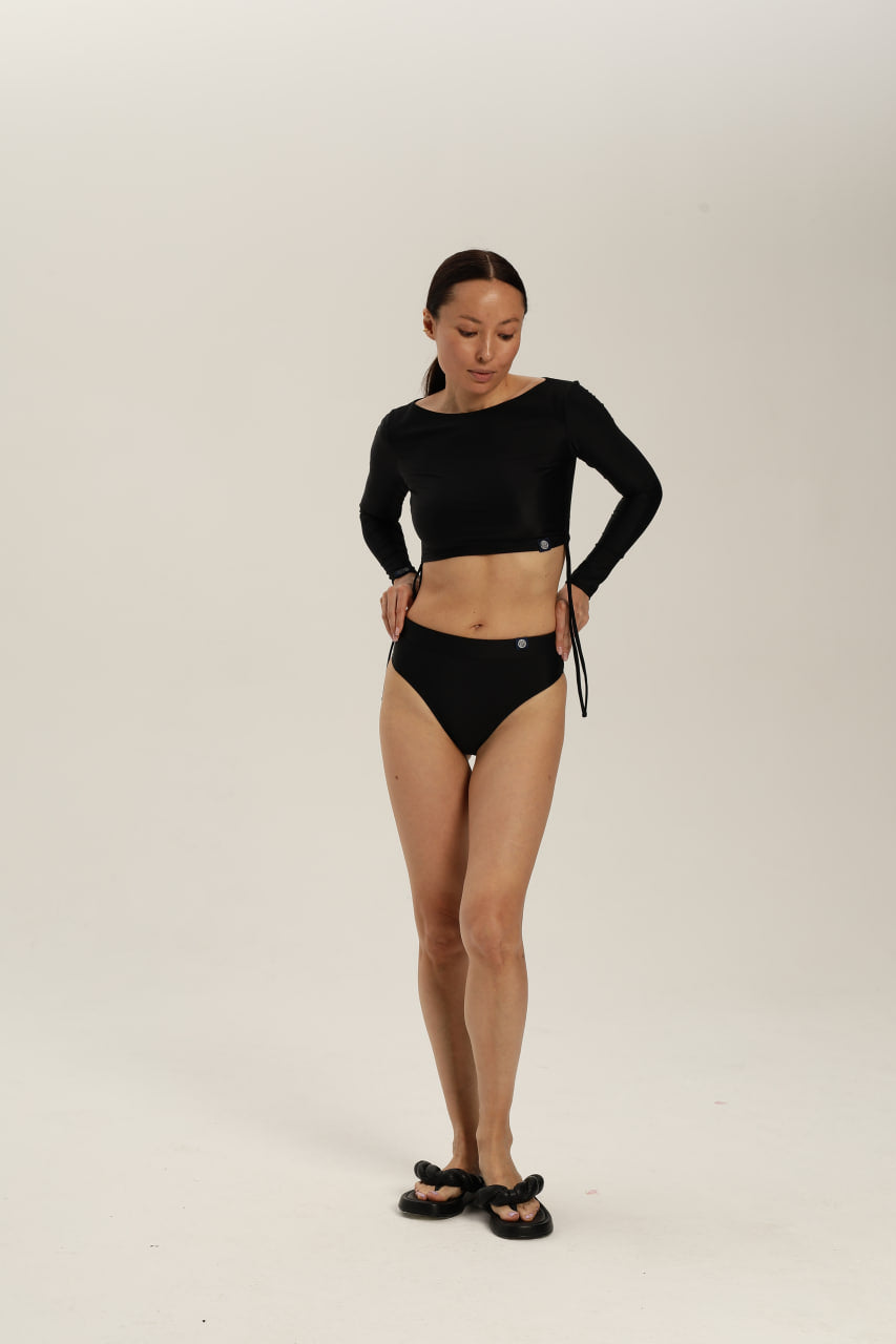 Coco Black Long Sleeve Surf Top