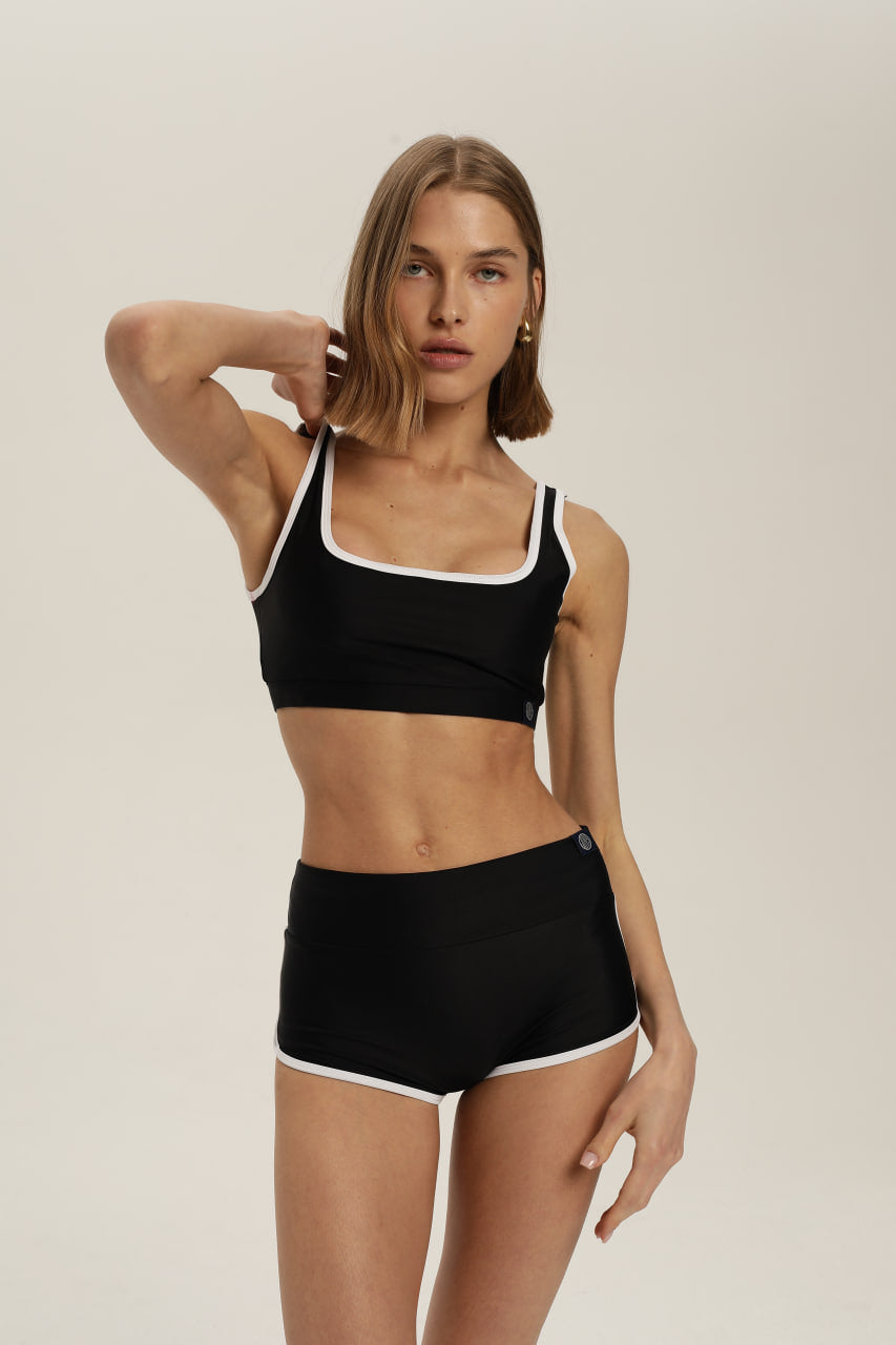 Sayulita Black &amp; White Surf Shorts