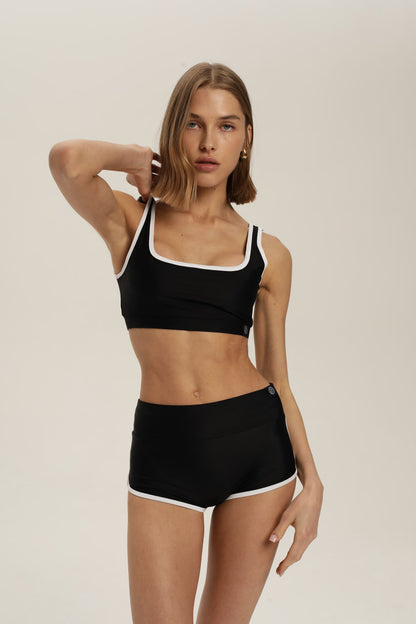 Sayulita Black &amp; White Surf Shorts