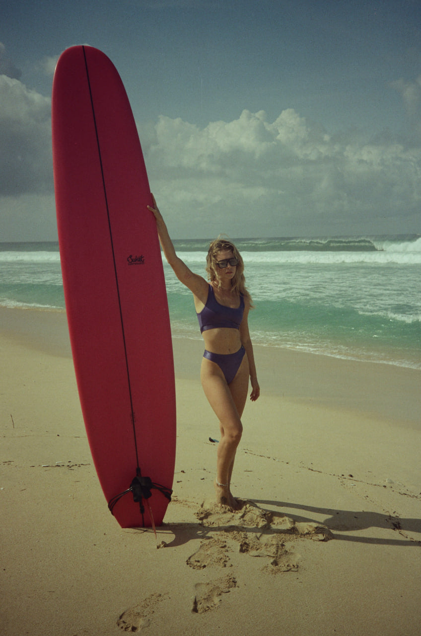Manu Metallic Purple Bikini Top