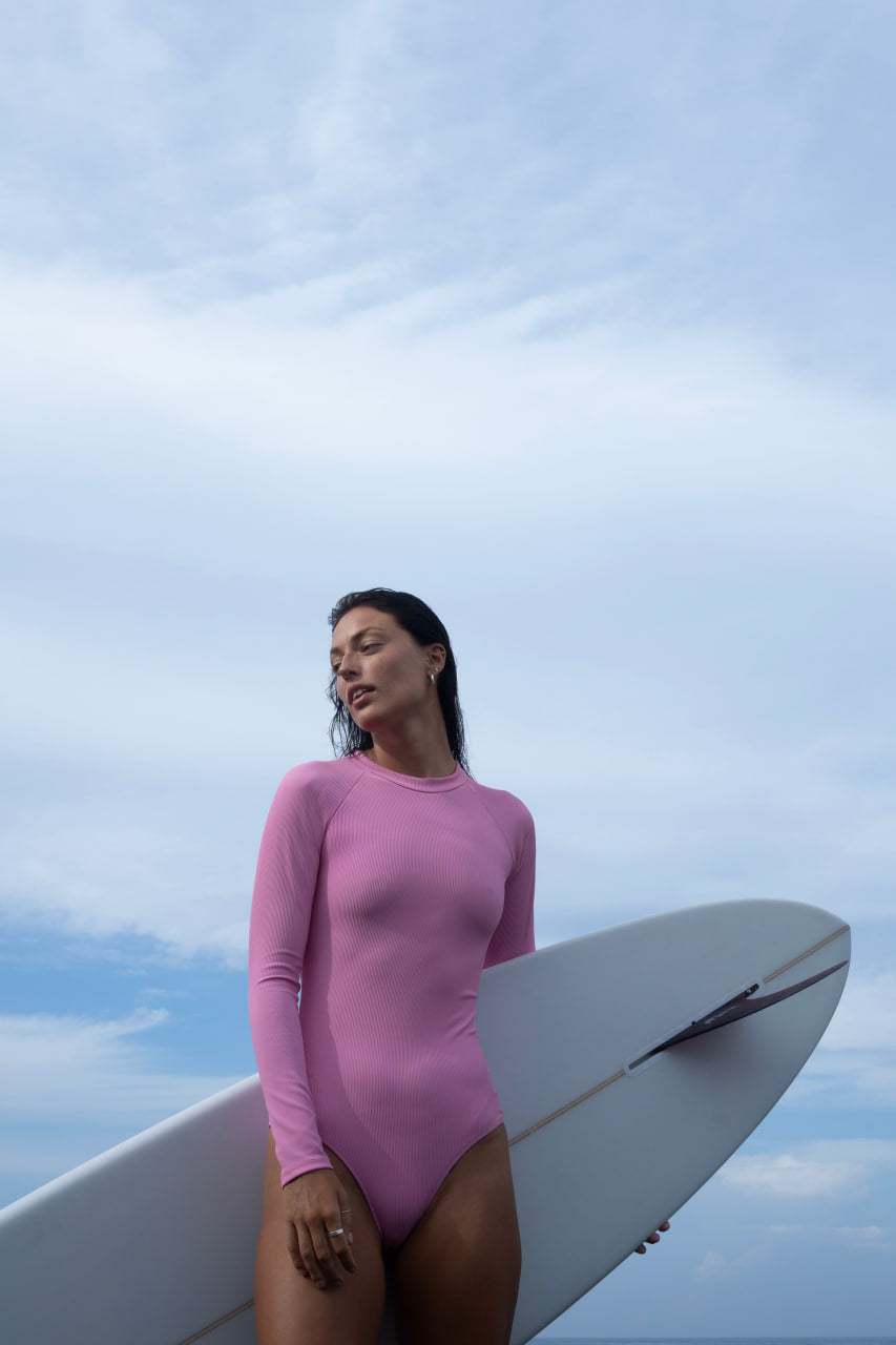 Imsouane Ribbed Pink One Piece Swimsuit