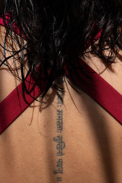 Jaws Shiny Dark Red Bikini Top