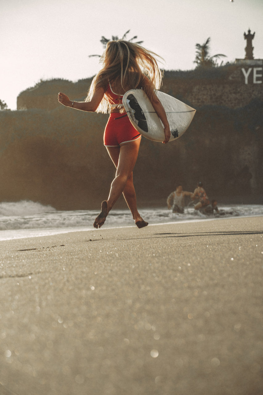 Sayulita Red &amp; White Surf Shorts
