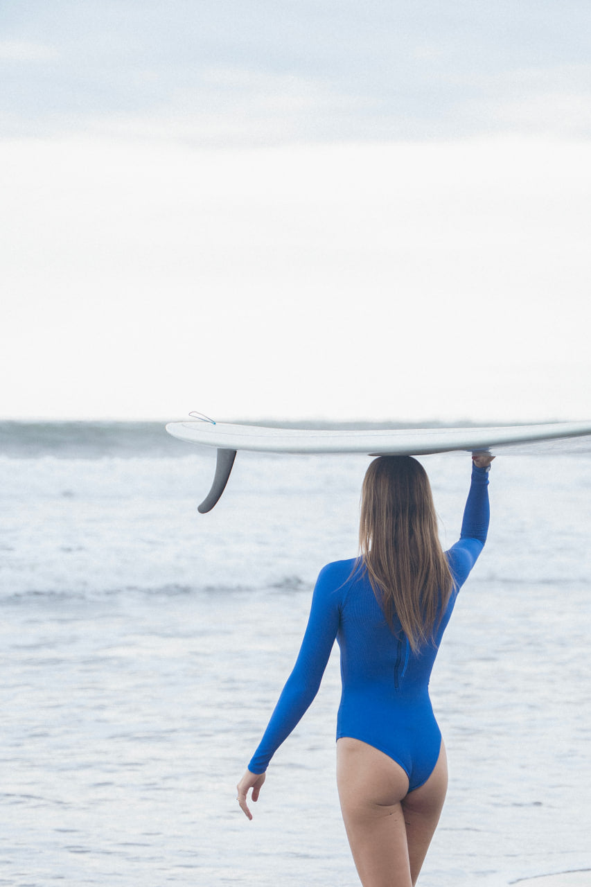 Imsouane Ribbed Blue One Piece Swimsuit